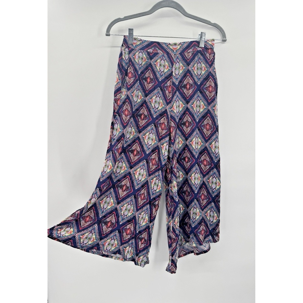VTG 90s Y2K Mudd Boho Wide Leg Capri Pant Low Rise Small Flowy Festival Beachy